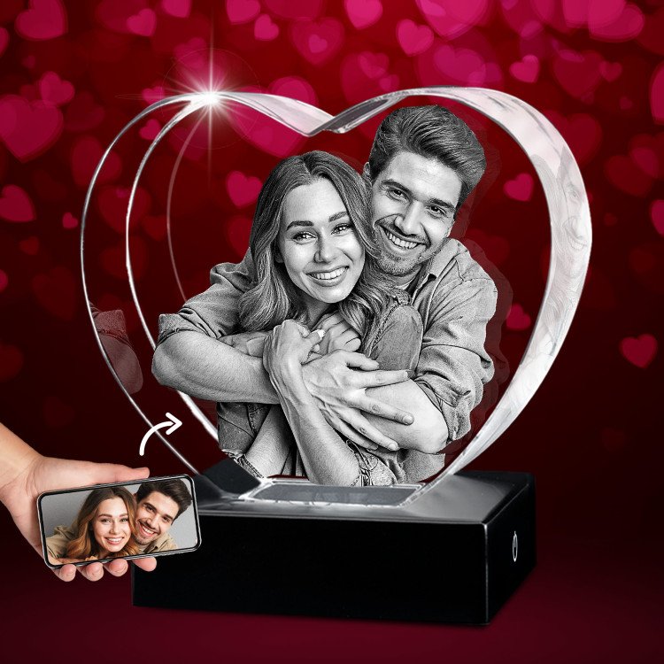 3D Crystal Heart Gift for Valentine's Day