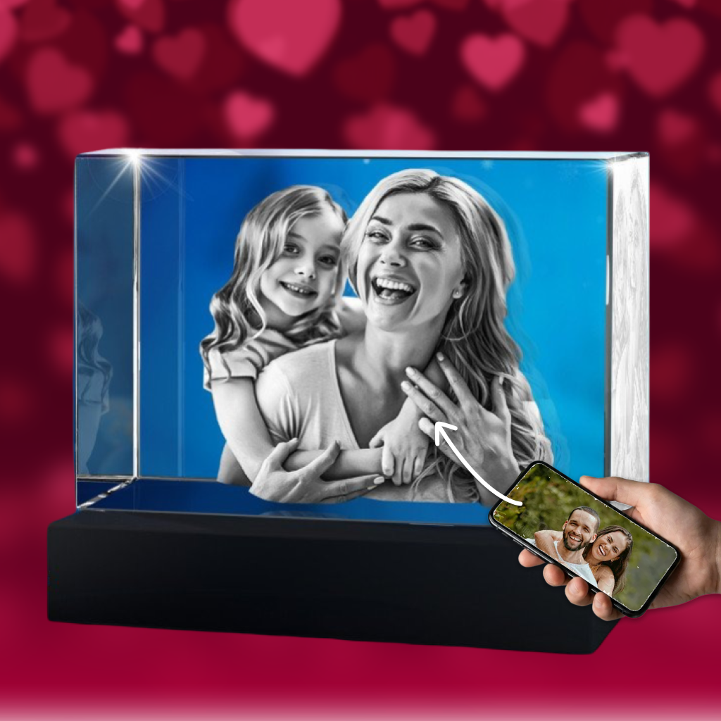 3D Crystal Rectangle Gift for Valentine's Day
